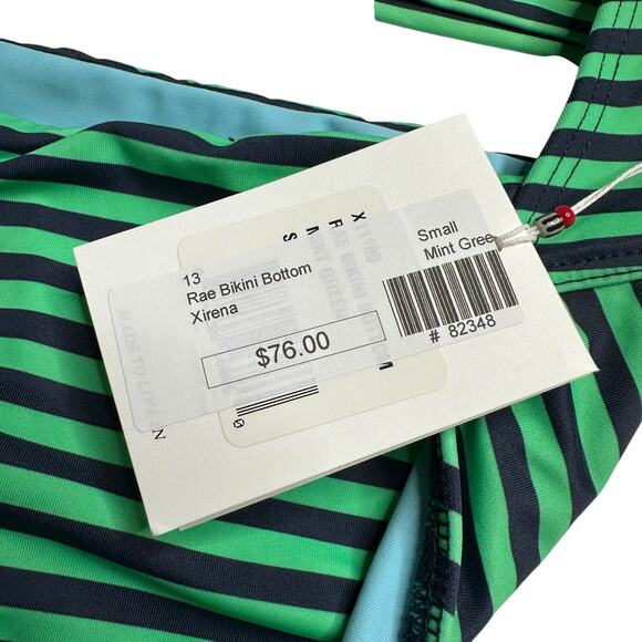 XIRENA Green Blue Striped Two Piece Bikini Swimsuit Women's Size S/M NWT - Picture 4 of 11